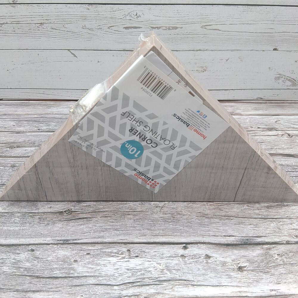 Home basics 10 In. Corner Floating Shelf 2 Pk Composite Wood 7Lb Weight Capacity - Picture 8 of 13